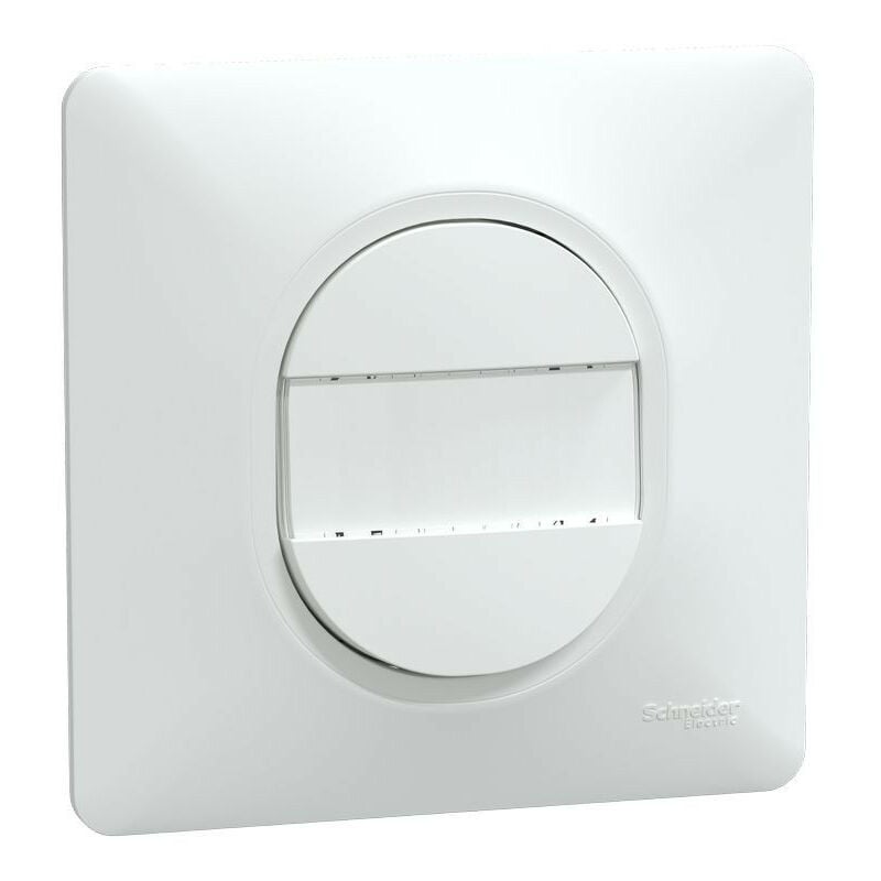 Ovalis - poussoir à fermeture porte-étiquette - 10AX - Blanc - griffes - plaque (S321266)