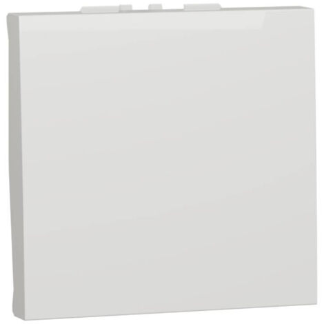 bouton poussoir - 2 modules - no/nf - 10a - bornes auto - blanc - schneider unica nu323618