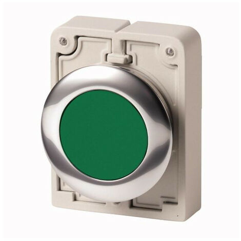 Bouton poussoir 30mm flush à accrochage vert sans inscription EATON M30C-FDR-G