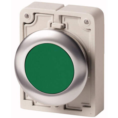 Bouton poussoir 30mm flush a rappel vert sans inscription EATON M30C-FD-G