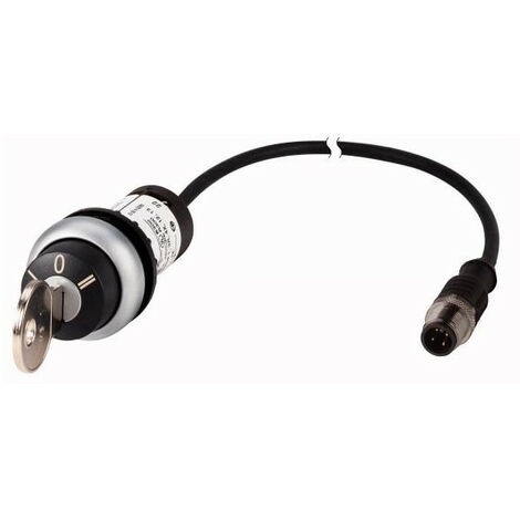 Bouton-poussoir à clé classique à rappel 3 positions MS1 2 N/O câble (noir) avec connecteur m1 EATON C22-WS3-MS1-K20-P1