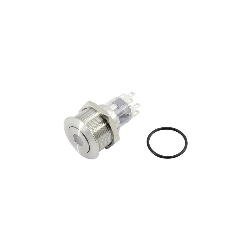 Tru Components - bouton poussoir à pression TC-GQ22-A-22D/B/12V/S203 1602495 250 v 5 a 2 x off/(on) IP65 à rappel 1 pc(s)
