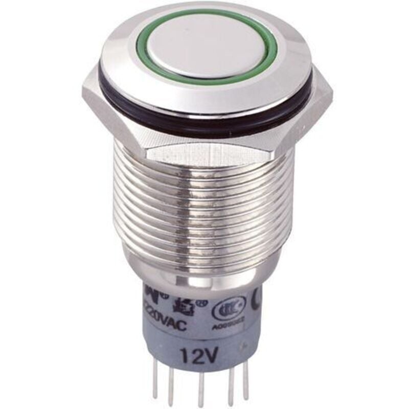 Tru Components - bouton-poussoir antivandalisme LAS2GQF-22E/G/12V/N/P 701792 250 v/ac 3 a 2 x on/(on) à rappel 1 pc(s)