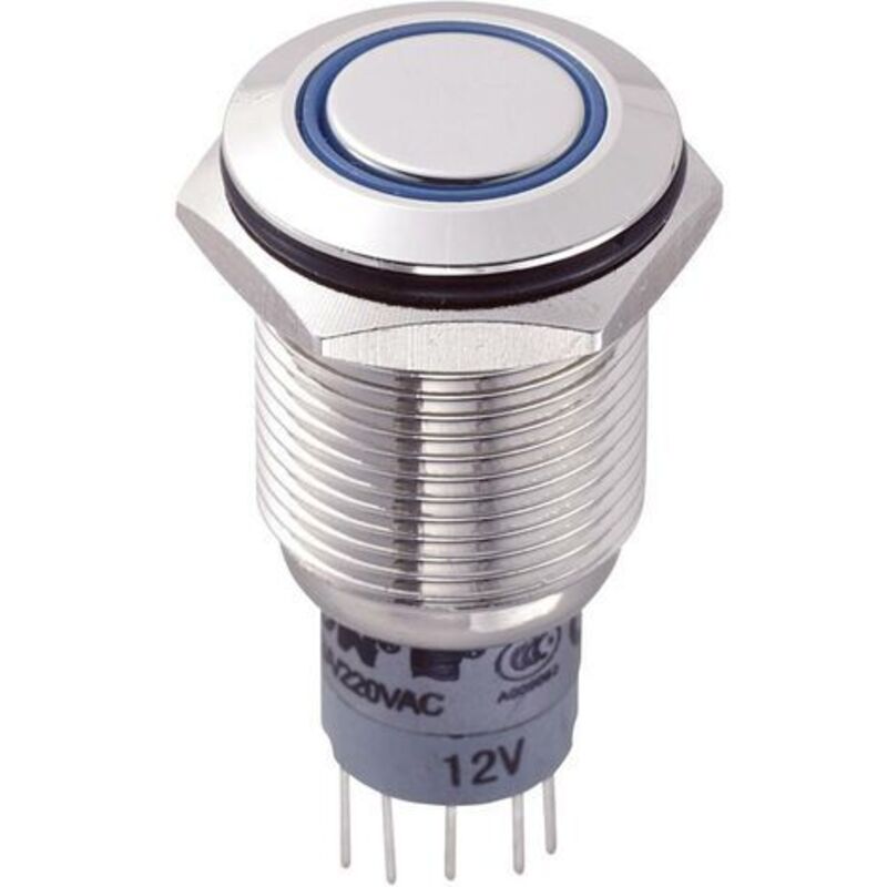 Tru Components - bouton-poussoir antivandalisme LAS2GQF-22E/B/12V/N/P 701979 250 v/ac 3 a 2 x on/(on) à rappel 1 pc(s)