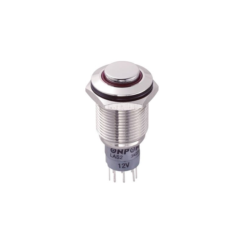 Tru Components - bouton-poussoir antivandalisme LAS2GQH-22E/R/12V/N/P 701982 250 v/ac 3 a 2 x on/(on) à rappel 1 pc(s)