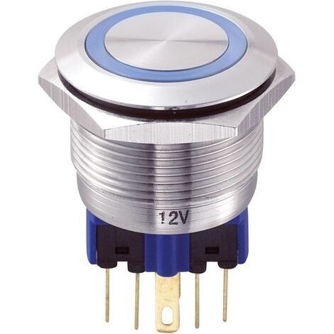 Bouton-poussoir antivandalisme TRU COMPONENTS GQ22-11E/B/12V 701965 250 V/AC 5 A 1 x On/(On) IP65 à rappel 1 pc(s)