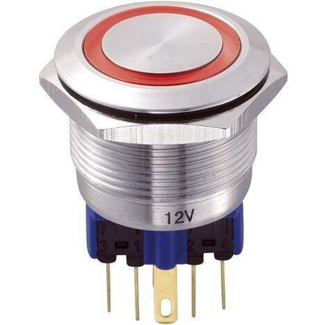 Bouton-poussoir antivandalisme TRU COMPONENTS GQ22-11E/R/12V 701776 250 V/AC 5 A 1 x On/(On) IP65 à rappel 1 pc(s)