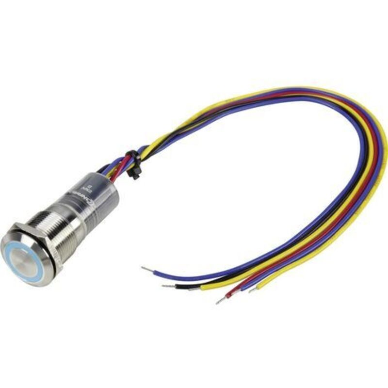 Tru Components - Bouton-poussoir antivandalisme LAS1-GQ-11E/B/230V/IP67 1303047 250 v/ac 3 a 1 x Off/(On) IP67 à rappel 1