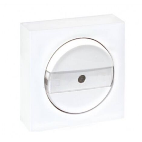 Bouton poussoir avec porte-étiquette lumineux Dune Eur'Ohm - Complet - Blanc - NF