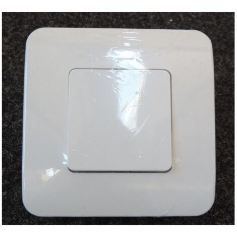 Bouton poussoir blanc 10A 1 poste 2 modules avec plaque Superswitch Honeywell