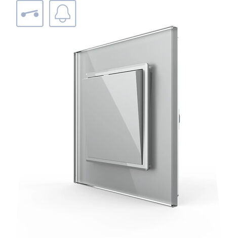 Bouton poussoir, cadre gris