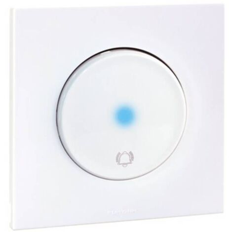 Bouton poussoir carillon à voyant complet avec griffes et plaque - SQUARE EASY blanc - Eur'Ohm