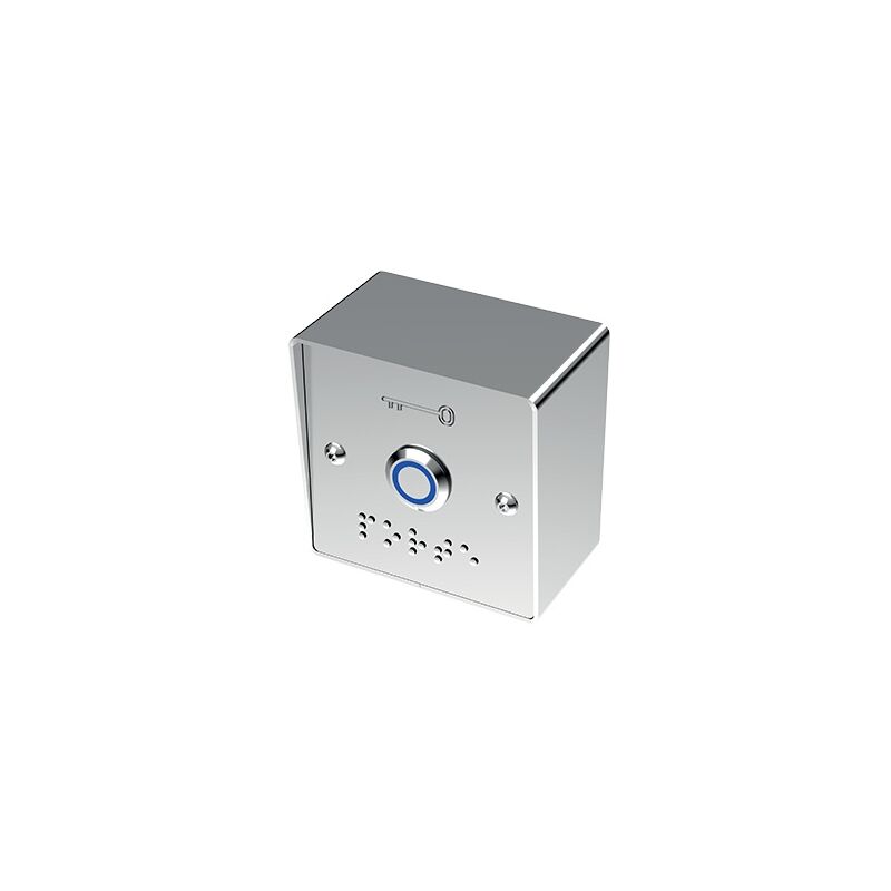 Bouton poussoir carré inox lumineux et braille applique PB19BAPL Sewosy