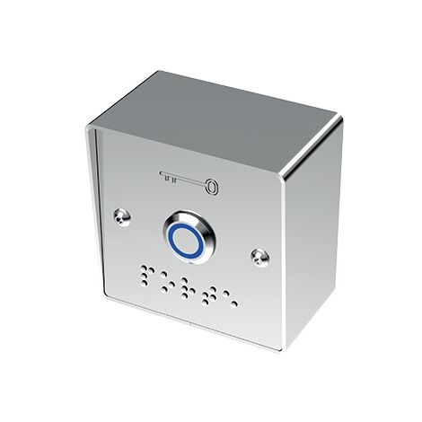 Bouton poussoir carré inox lumineux et braille applique PB19BAPL - SEWOSY