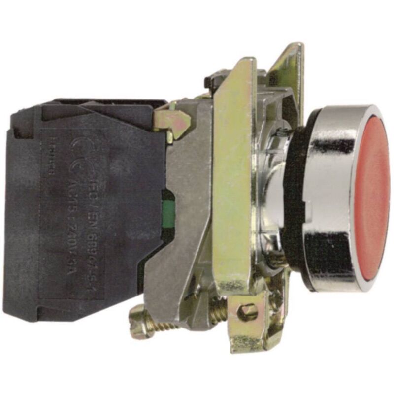 Schneider Electric - XB4BA21 harmony XB4BA21 bouton poussoir à pression actionneur plat 1 bouton noir décrochage par pression 1 pc