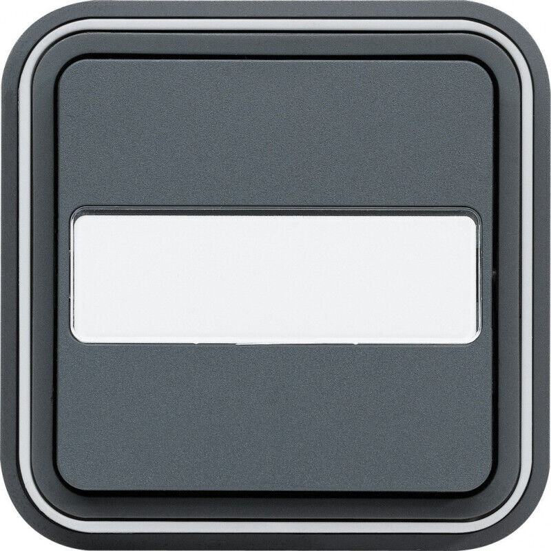 Hager - cubyko poussoir porte-étiquette 1F encastré gris IP55