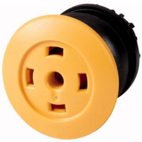 Bouton-poussoir ' coup de poing ' jaune sans étiquette à rappel EATON M22S-DP-Y-X