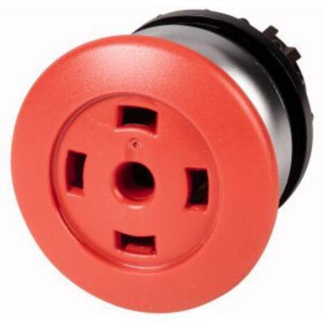 Bouton-poussoir ' coup de poing ' rouge sans étiquette à accrochage EATON M22-DRP-R-X