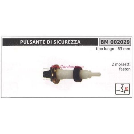 Bouton poussoir de sécurité type long 63 mm 2 bornes faston 002029