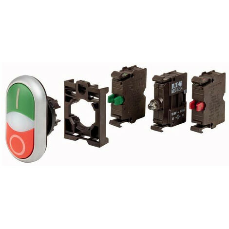 Bouton poussoir double appareil complet 000132625 EATON M22 DDL GR X1/X0 K1001LED BVP