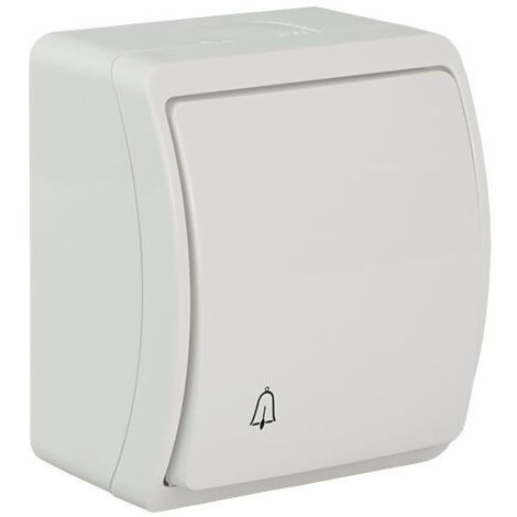 Bouton poussoir étanche "sonnette" blanc IP44 KOALA