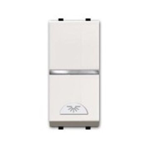 Bouton-poussoir étroit blanc avec symbole lumineux N2104.2 BL Série Niessen Zenit