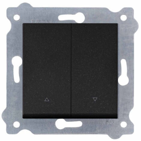 Bouton poussoir haut/bas pour volets roulants noir métallique bornes à vis 216/14E EXEN