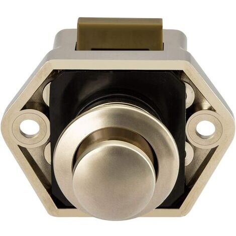 Bouton poussoir Loquet - sans clé Serrure de meuble Fermoir Bouton de porte de placard pour RV caravane de moteur 2 pièces Nickel