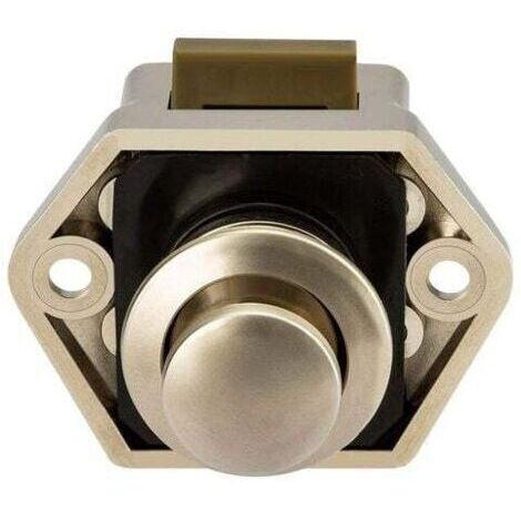 Bouton poussoir Loquet - sans clé Serrure de meuble Fermoir Bouton de porte de placard pour RV caravane de moteur 2 pièces Nickel