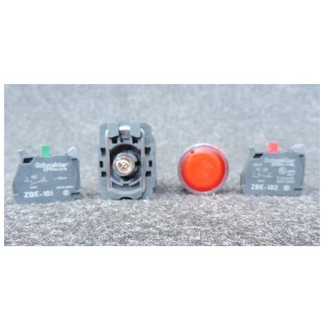 Bouton poussoir lumineux rouge Ø 22mm impulsion 120V 1O+1F Harmony bt SCHNEIDER XB5AW3435