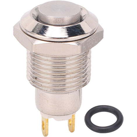 Bouton-poussoir Momentané 10mm Étanche Métallique Tête Ronde Haute 3V Marche/Arrêt