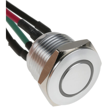 Bouton-poussoir, Momentané lumineux, LED Rouge, Unipolaire à une direction, 2 A, Translucide, Montage panneau ( Prix pour Paquet de 1 )