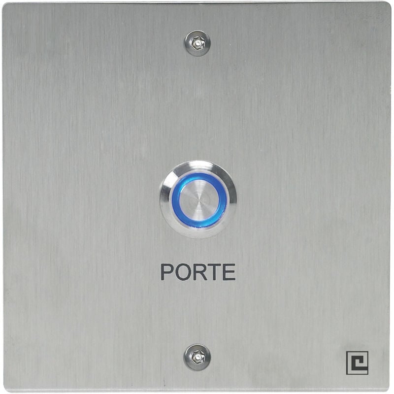 Heracles - Bouton poussoir no/nf sur plaque inox 80x80mm avec 2 vis anti-vandales PL80NFL