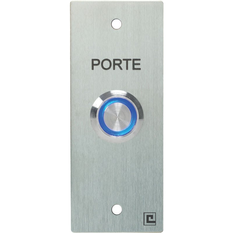 Bouton poussoir no/nf sur plaque inox 40x100mm avec 2 vis anti-vandales Heracles PL40NFL