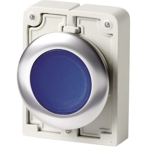 Bouton-poussoir plat, rond, chromé Eaton M30C-FDL-B 182940 bleu 1 pc(s)