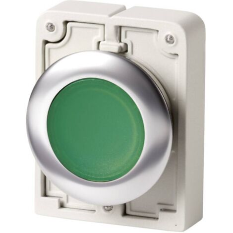 Bouton-poussoir plat, rond, chromé Eaton M30C-FDL-G 182927 vert 1 pc(s)