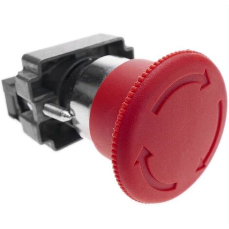 Bouton-poussoir pour l'arret d'urgence 22mm 1NC 400V 10A avec verrouillage champignon 40mm