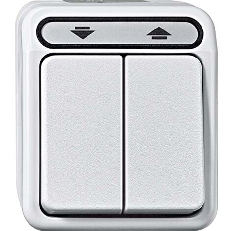 Bouton-poussoir pour volet roulant Merten 4075012 AQUASTAR blanc polaire X507381