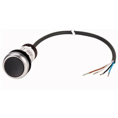 Bouton-poussoir RMQ Compact noir plat à rappel 0o/1f extrémité ouverte câble noir 3 5 m. EATON C22-D-S-K01-P65
