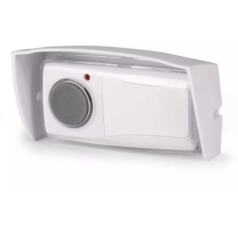 Bouton poussoir sans fil 12V – Portée 200m – Matériau ABS blanc – Témoin lumineux – Compatible carillons SCS Sentinel