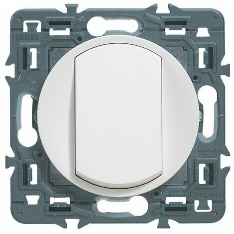 Legrand – Poussoir composable blanc – Montage encastré ou en saillie – Connectique sans vis – Plaque de finition compatible
