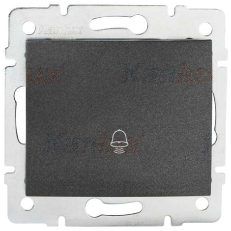 Bouton Poussoir Sonnette - Graphite - Encastré - 71x71mm - LED - IP20