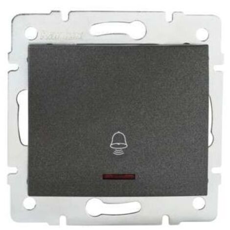 Bouton Poussoir Sonnette LED - Graphite - Rétroéclairé - Encastrable - 71x71mm