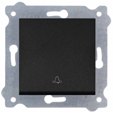 Bouton poussoir sonnette noir métallique bornes à vis 207/14E EXEN
