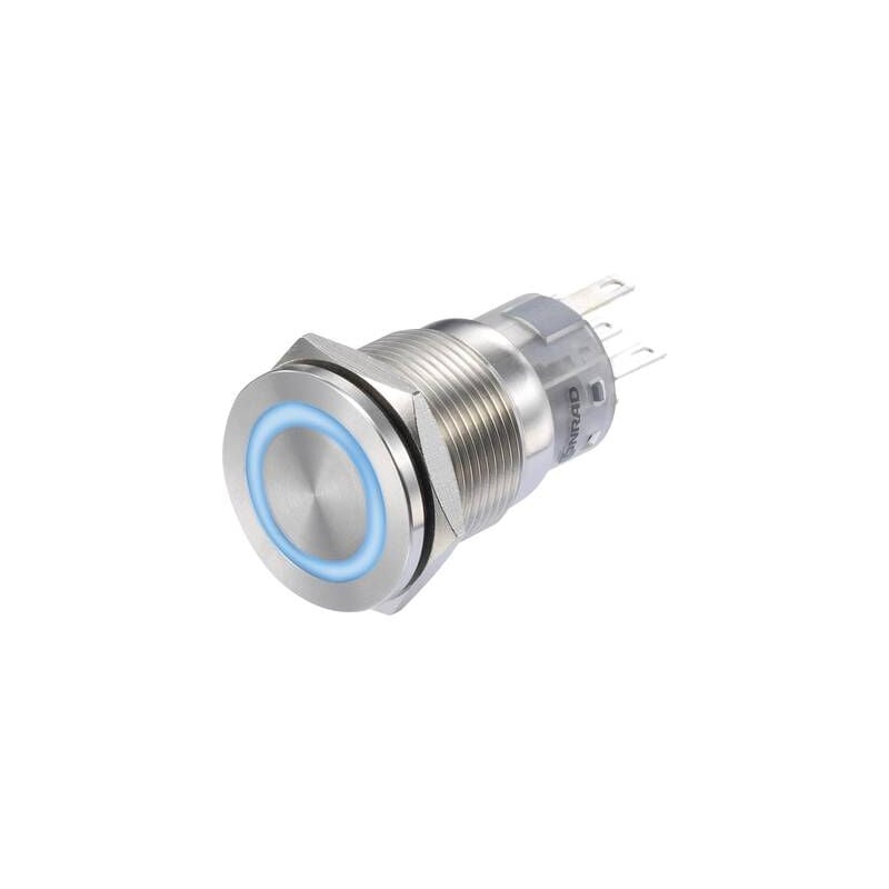 Tru Components - bouton poussoir à pression LAS1-AGQS-11E/B/12V 1272972 250 v/ac 3 a 1 x off/(on) IP65 à rappel 1 pc(s)