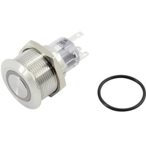 Bouton-poussoir TRU COMPONENTS TC-GQ22-A-11E/B/12V/S203 1602486 250 V 5 A 1 x Off/(On) IP65 à rappel 1 pc(s)