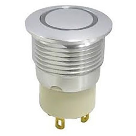 Bouton-poussoir, Verrouillable lumineux, LED Blanc, Unipolaire à une direction, 2 A, Montage panneau