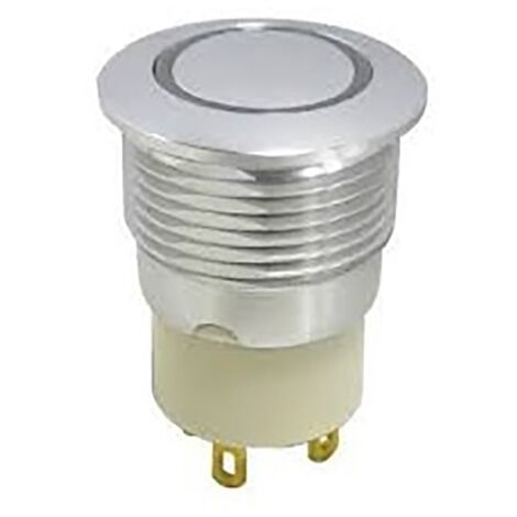 Bouton-poussoir, Verrouillable lumineux, LED Blanc, Unipolaire à une direction, 2 A, Montage panneau ( Prix pour 1 )