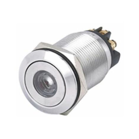 Bouton-poussoir, Verrouillable lumineux, LED Vert, DPST, 5 A @ 250 V ac, Translucide, Montage panneau 12V ( Prix pour 1 )