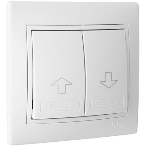 Solera – Bouton obturateur 10A 250V pour volets roulants – Contacts en argent haute résistance – Installation encastrable 83x81x10mm - ERP20U